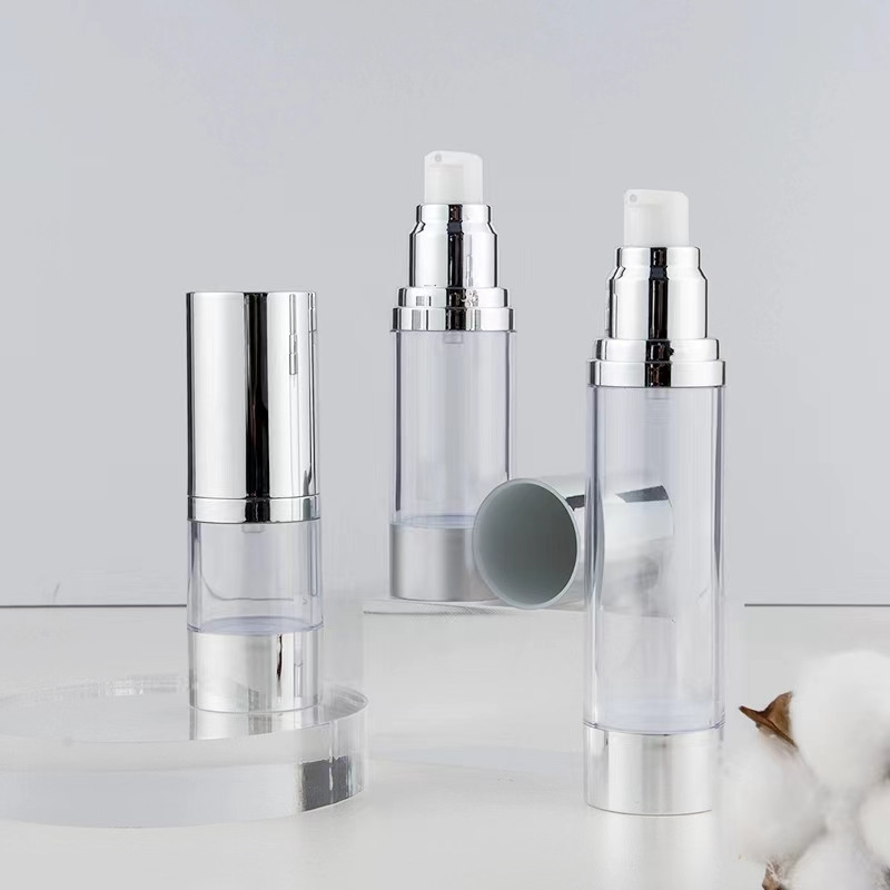 Luxury Skincare Samples - Helder/Mat Zilver Vacuümfles Pomp Airless Luxe